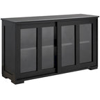 Buffet de cuisine moderne, armoire de rangement empilable, console à portes vitrées coulissantes, buffet de service pour la cuisine