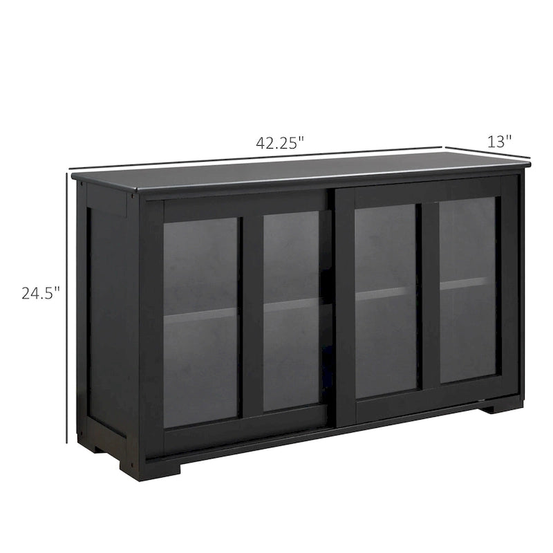 Buffet de cuisine moderne, armoire de rangement empilable, console à portes vitrées coulissantes, buffet de service pour la cuisine