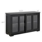 Buffet de cuisine moderne, armoire de rangement empilable, console à portes vitrées coulissantes, buffet de service pour la cuisine