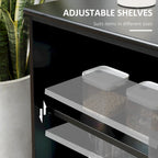 Buffet de cuisine moderne, armoire de rangement empilable, console à portes vitrées coulissantes, buffet de service pour la cuisine