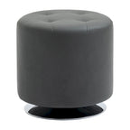 Repose-pieds ottoman pivotant rond avec revêtement en PU et base en acier