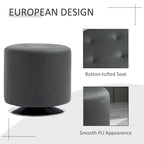 Repose-pieds ottoman pivotant rond avec revêtement en PU et base en acier