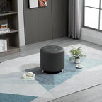 Repose-pieds ottoman pivotant rond avec revêtement en PU et base en acier