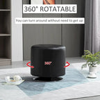 Repose-pieds ottoman pivotant rond avec revêtement en PU et base en acier