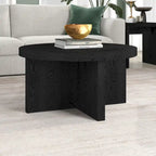 Table basse ronde, 84 cm de large, base en X