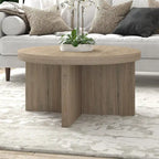 Table basse ronde, 84 cm de large, base en X