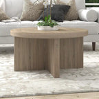Table basse ronde, 84 cm de large, base en X