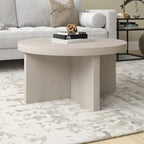 Table basse ronde, 84 cm de large, base en X