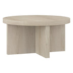 Table basse ronde, 84 cm de large, base en X