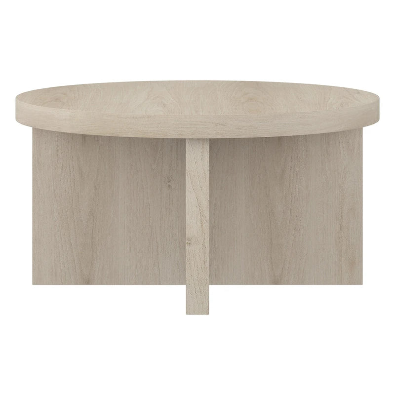 Table basse ronde, 84 cm de large, base en X