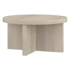 Table basse ronde, 84 cm de large, base en X
