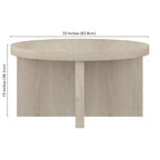 Table basse ronde, 84 cm de large, base en X