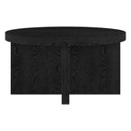 Table basse ronde, 84 cm de large, base en X