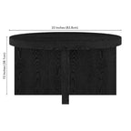 Table basse ronde, 84 cm de large, base en X