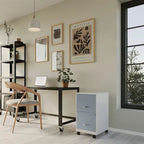 Space Solutions Pearl White 2-drawer Mobile File Cabinet