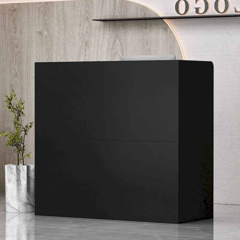 Bureau de réception de 120 cm avec rangement verrouillable et tiroir classeur