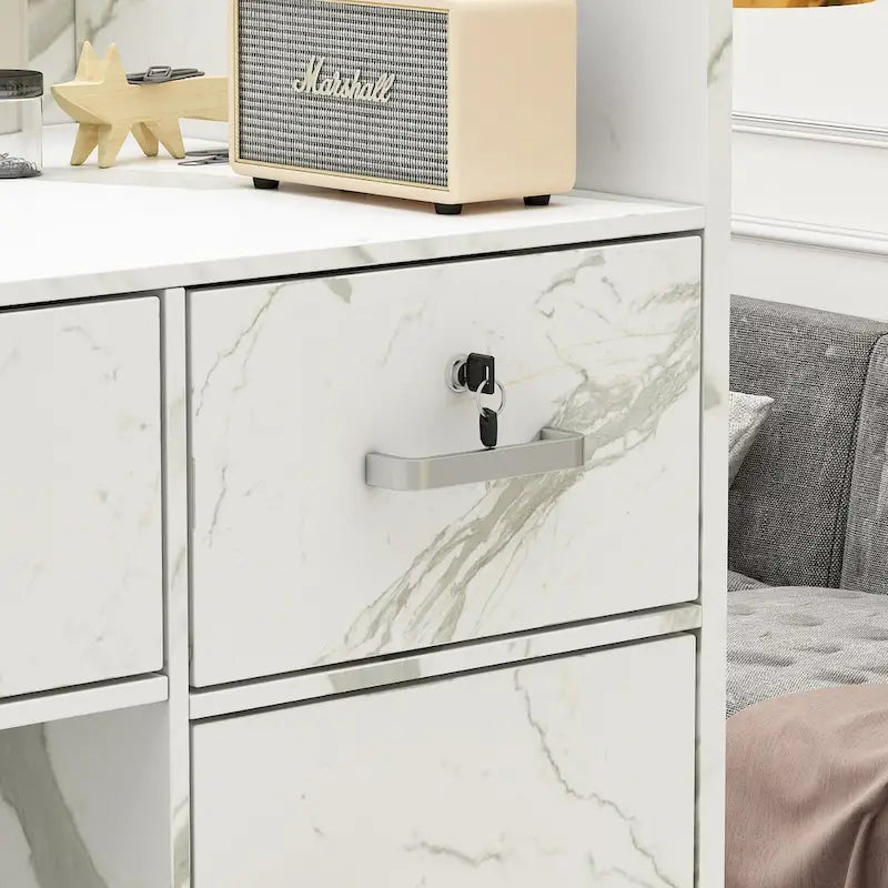 Bureau de réception de 120 cm avec rangement verrouillable et tiroir classeur