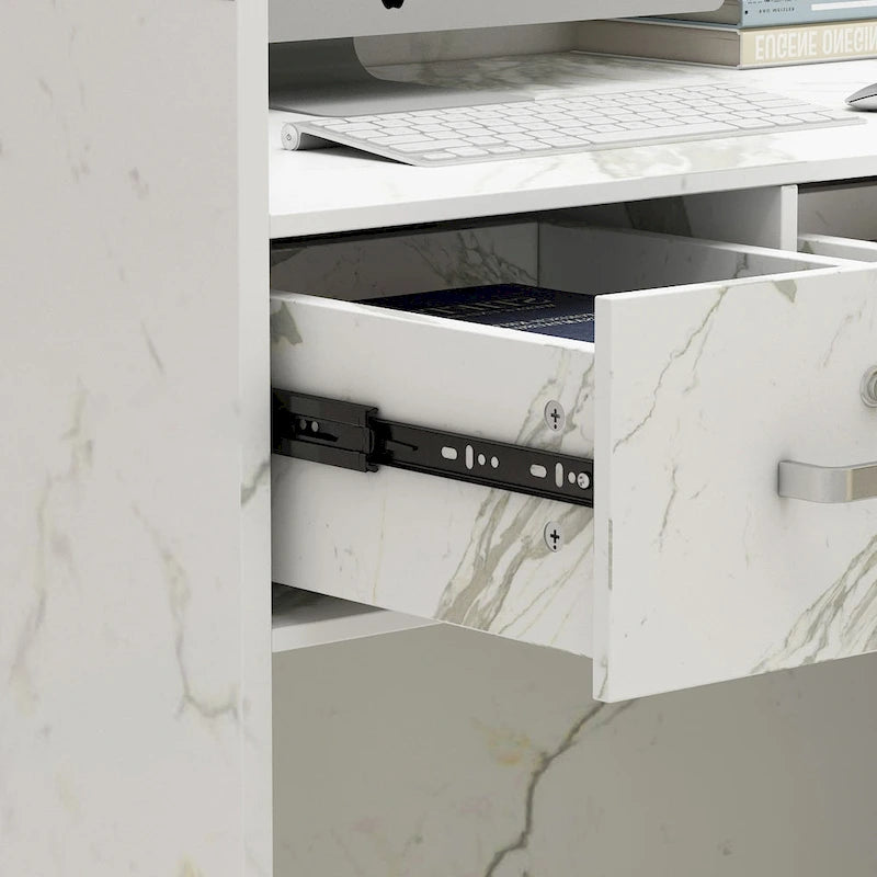 Bureau de réception de 120 cm avec rangement verrouillable et tiroir classeur