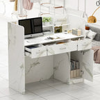 Bureau de réception de 120 cm avec rangement verrouillable et tiroir classeur