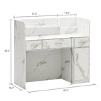 Bureau de réception de 120 cm avec rangement verrouillable et tiroir classeur