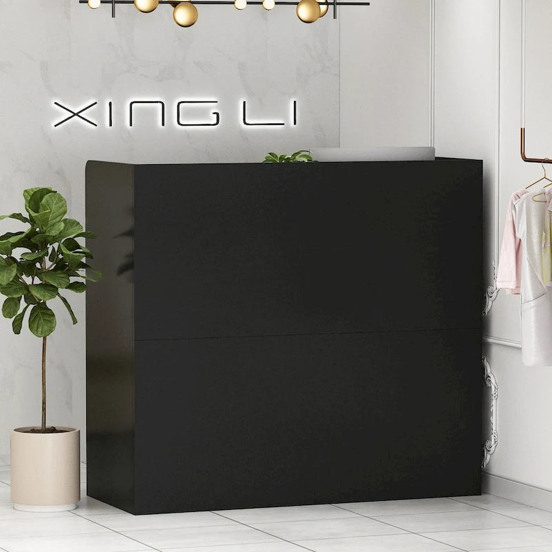 Bureau de réception de 120 cm avec rangement verrouillable et tiroir classeur