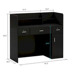Bureau de réception de 120 cm avec rangement verrouillable et tiroir classeur