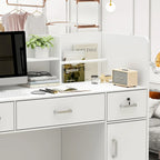 Bureau de réception de 120 cm avec rangement verrouillable et tiroir classeur