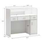 Bureau de réception de 120 cm avec rangement verrouillable et tiroir classeur