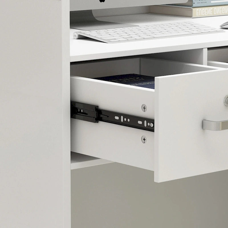 Bureau de réception de 120 cm avec rangement verrouillable et tiroir classeur