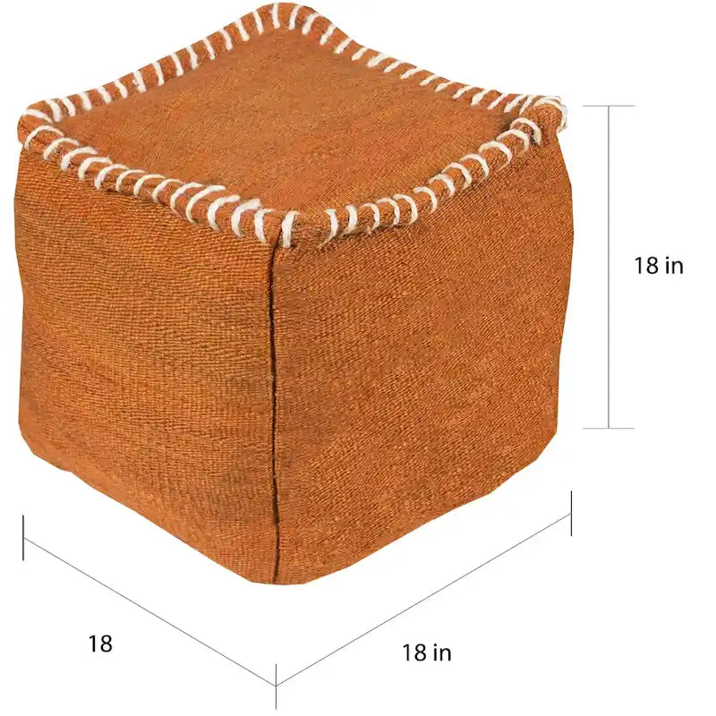 Pouf carré en jute de 45 cm