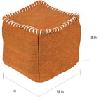 Pouf carré en jute de 45 cm
