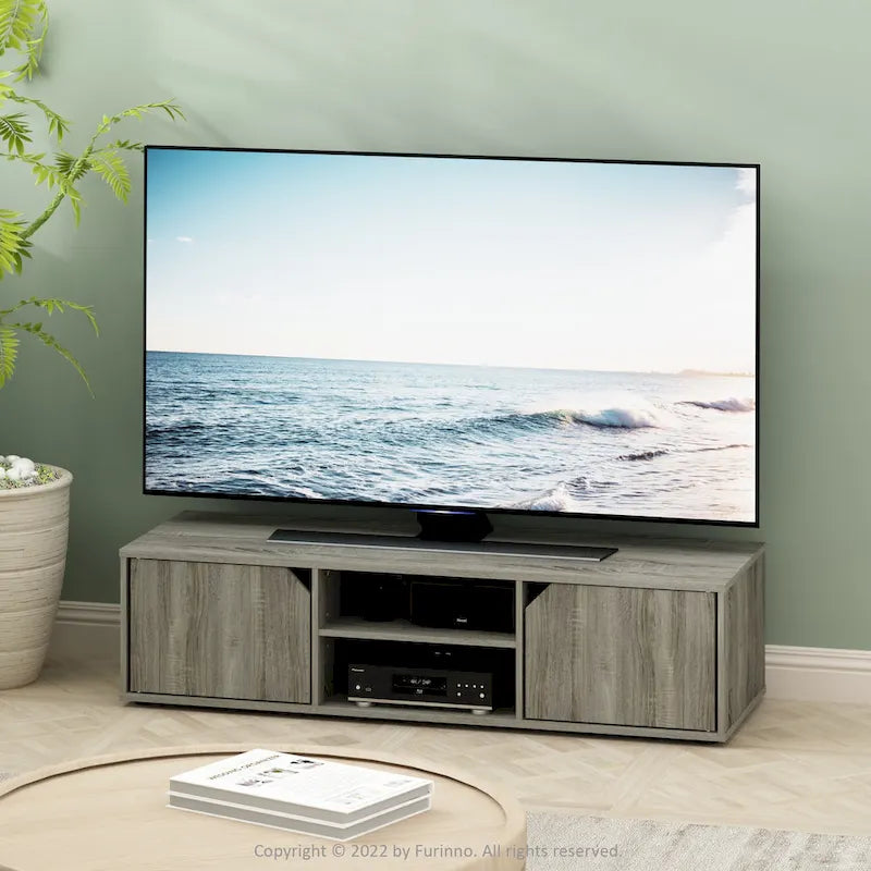 Meuble TV avec cheminée électrique pour téléviseurs jusqu'à 55 pouces