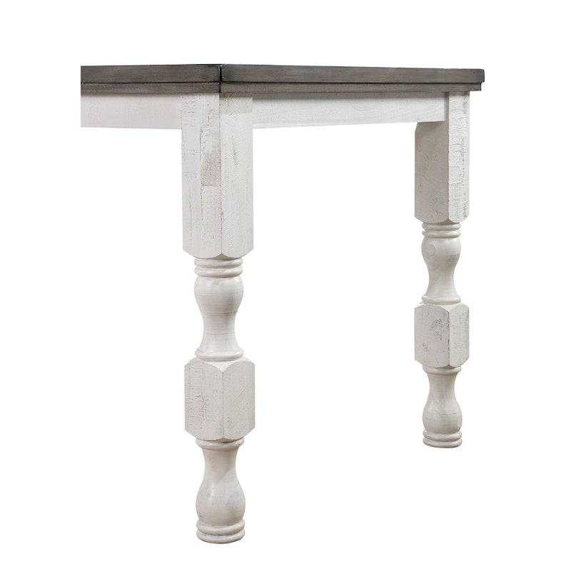 Table à manger hauteur comptoir 79 pouces Blanc antique rustique