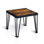 Table d'appoint carrée industrielle noire en métal de 24 pouces