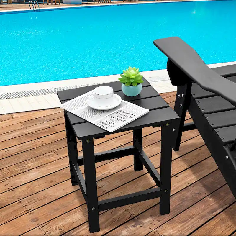 Table Basse D'appoint Carrée à Lattes en Bois pour Patio 15, Jardin, Terrasse - Voir détails