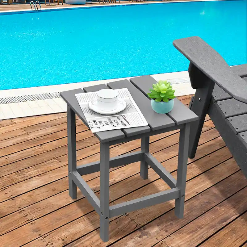 Table Basse D'appoint Carrée à Lattes en Bois pour Patio 15, Jardin, Terrasse - Voir détails