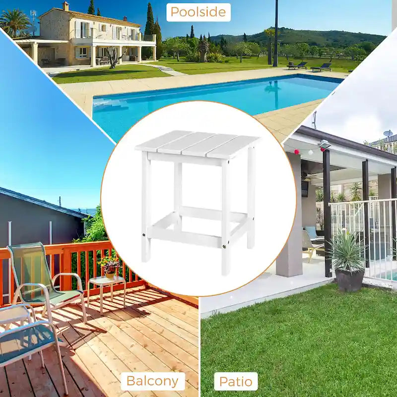Table Basse D'appoint Carrée à Lattes en Bois pour Patio 15, Jardin, Terrasse - Voir détails