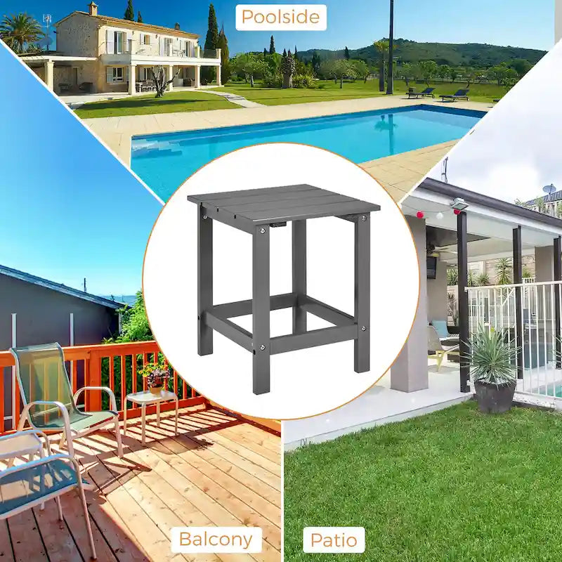 Table Basse D'appoint Carrée à Lattes en Bois pour Patio 15, Jardin, Terrasse - Voir détails