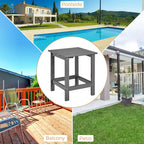 Table Basse D'appoint Carrée à Lattes en Bois pour Patio 15, Jardin, Terrasse - Voir détails