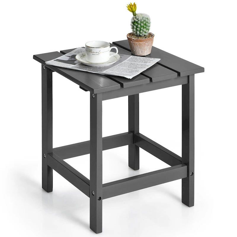 Table Basse D'appoint Carrée à Lattes en Bois pour Patio 15, Jardin, Terrasse - Voir détails