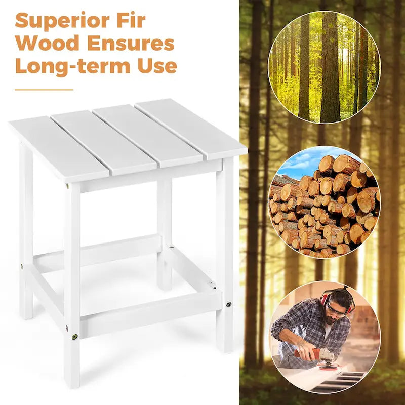 Table Basse D'appoint Carrée à Lattes en Bois pour Patio 15, Jardin, Terrasse - Voir détails