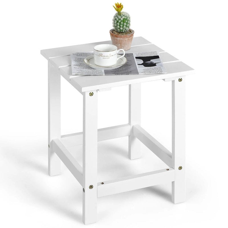 Table Basse D'appoint Carrée à Lattes en Bois pour Patio 15, Jardin, Terrasse - Voir détails