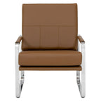 Fauteuil d'appoint moderne Allure Metal et cuir mélangé