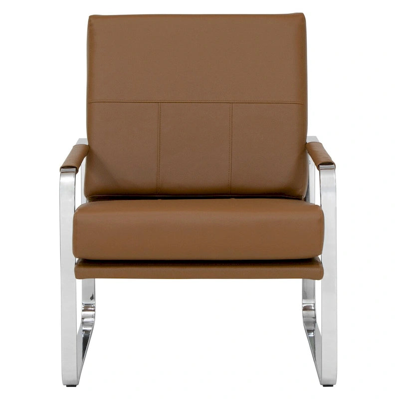 Fauteuil d'appoint moderne Allure Metal et cuir mélangé