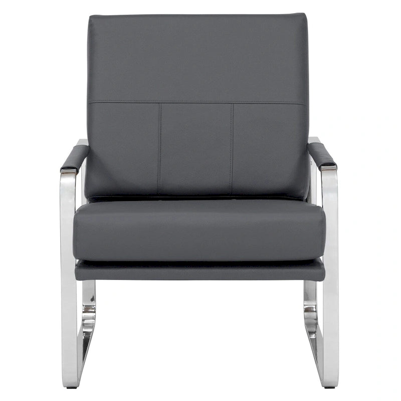 Fauteuil d'appoint moderne Allure Metal et cuir mélangé