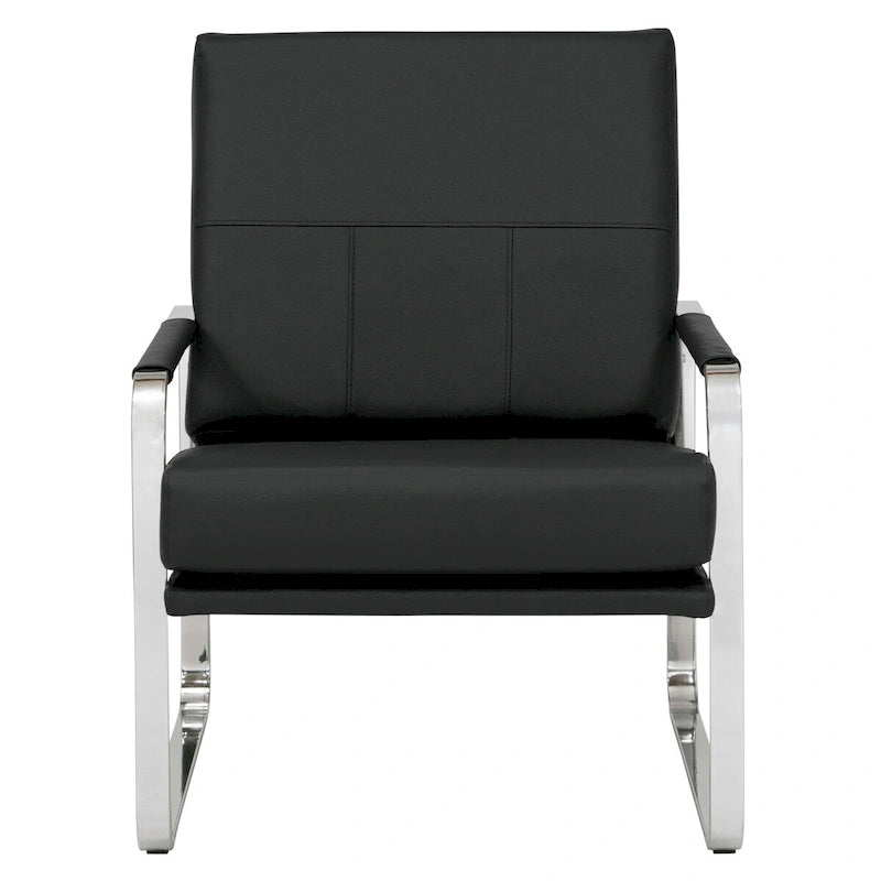 Fauteuil d'appoint moderne Allure Metal et cuir mélangé