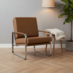 Studio Designs Home Allure Metal and Blended Leather Modern Accent Arm Chair