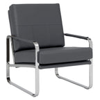 Fauteuil d'appoint moderne Allure Metal et cuir mélangé