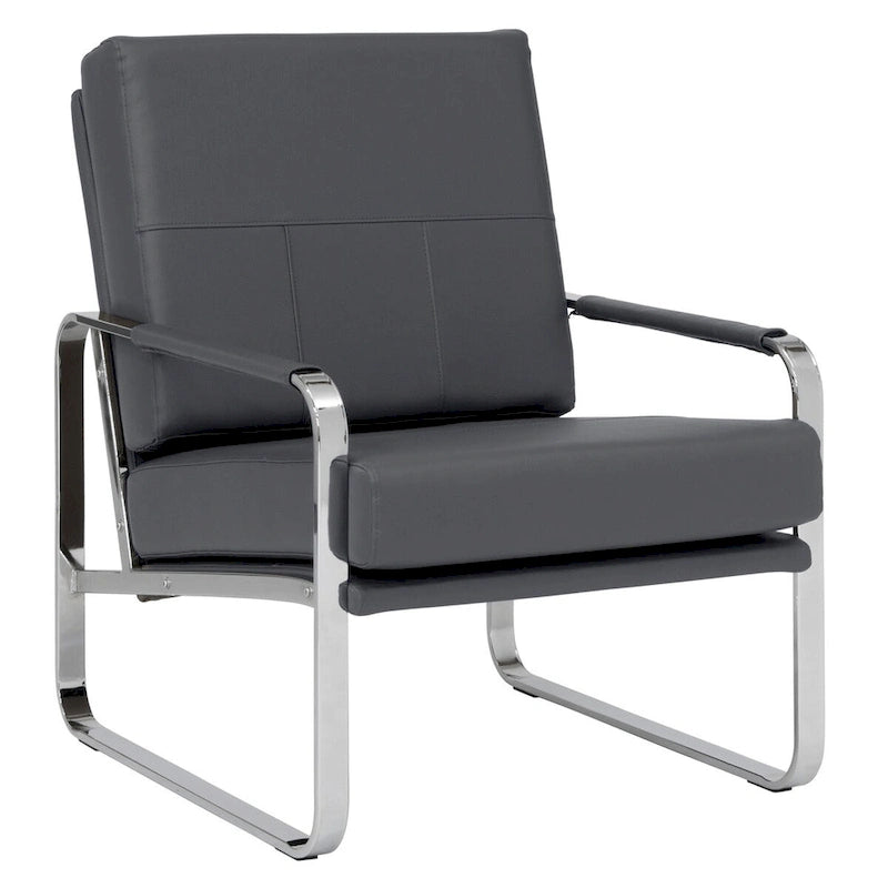 Fauteuil d'appoint moderne Allure Metal et cuir mélangé