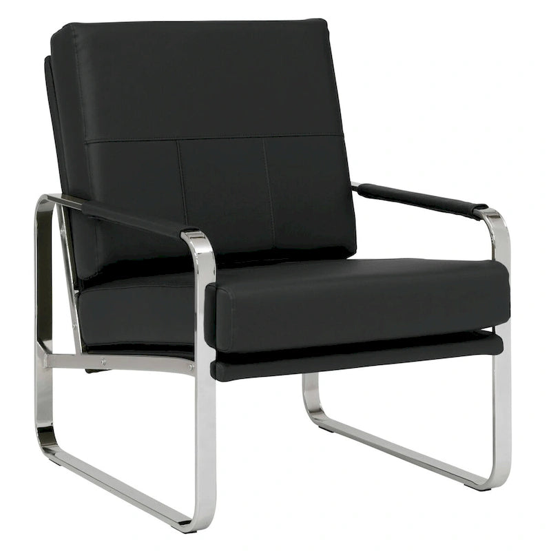 Fauteuil d'appoint moderne Allure Metal et cuir mélangé